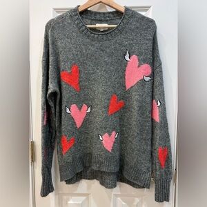 Lou & Grey Gray Sweater with 💕 ♥️💕